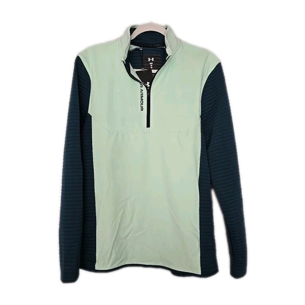 Under Armour Golf Green Ribbed 1/4 Zip Pullover Mens Medium